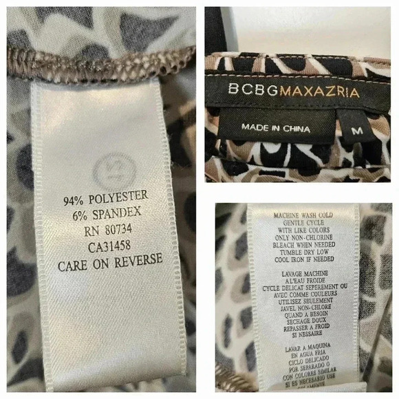 BCBGMAXAZRIA Womens Black Tan Cream Flowy Halter Dress Floral Print Wrap Waist M - Picture 5 of 9